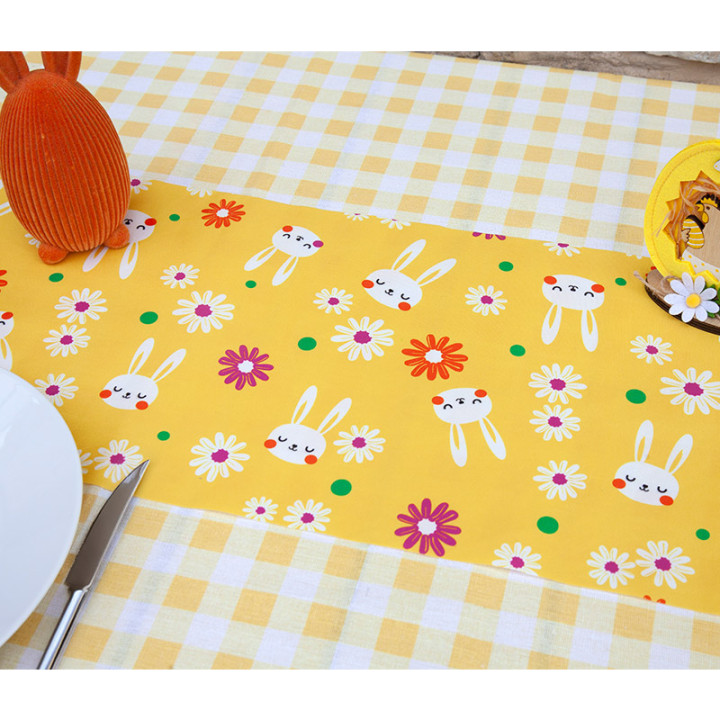 Chemin de table - Lapins et fleurs - 3 m | Le Géant de la Fête