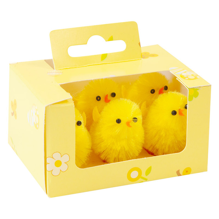 Poussins jaunes en chenille - 3.5 cm - lot de 12 | Le Géant de la Fête