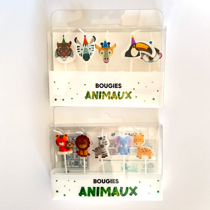 Bougies - Animaux de la jungle baby - lot de 5 | Le Géant de la Fête