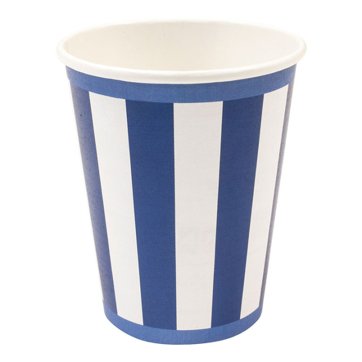 Gobelets - Bordures à rayures - lot de 6 - Marine | Le Géant de la Fête