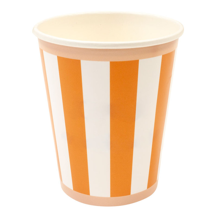 Gobelets - Bordures à rayures - lot de 6 - Orange | Le Géant de la Fête