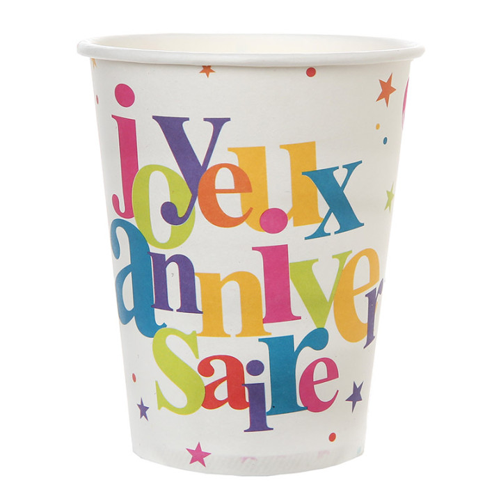 Gobelets "Joyeux anniversaire" - Festif - lot de 10 | Le Géant de la Fête