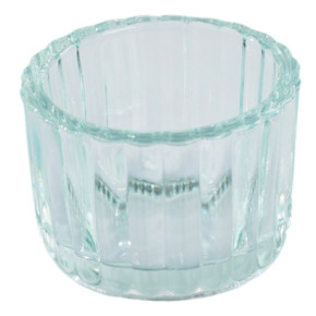 Bougeoir rond en verre - Strie | Le Géant de la Fête