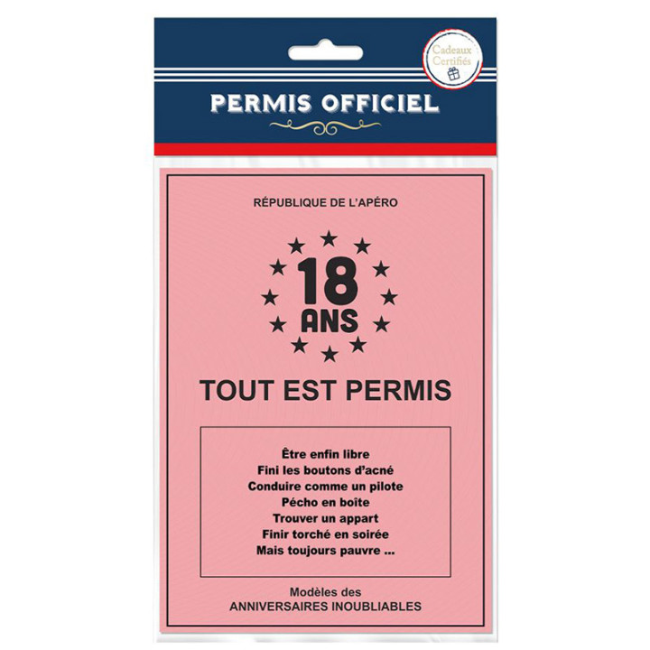 Permis de fête - 18 ans - Mixte | Le Géant de la Fête