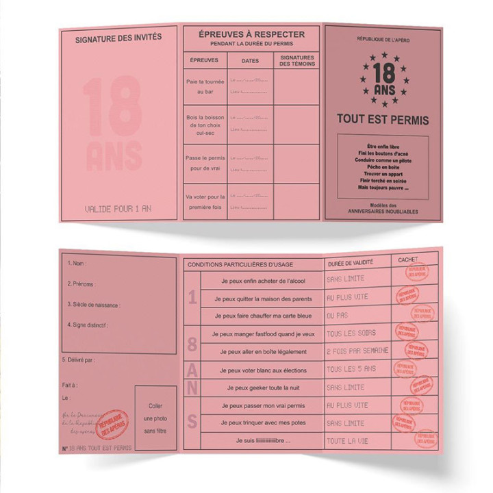Permis de fête - 18 ans - Mixte | Le Géant de la Fête