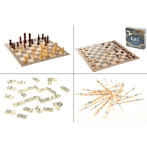 Jeu 4 en 1 - Échec, dames, dominos et mikados | Le Géant de la Fête