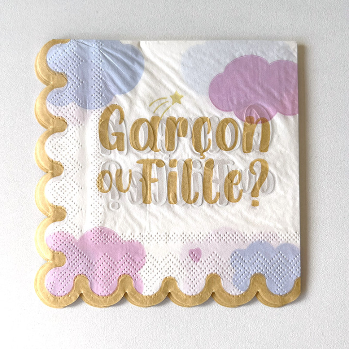 Serviettes cocktail - Garçon ou fille - lot de 10 | Le Géant de la Fête