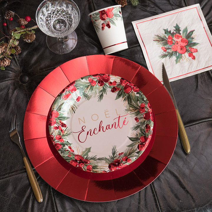 Sous-assiettes en carton - lot de 10 - Rouge | Le Géant de la Fête