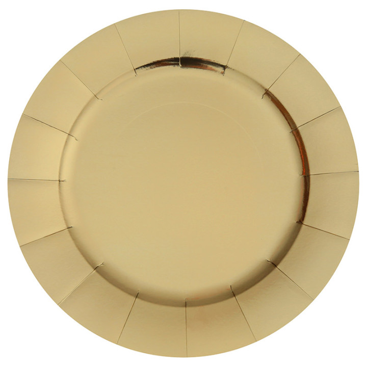Sous-assiettes en carton - lot de 10 - Doré | Le Géant de la Fête