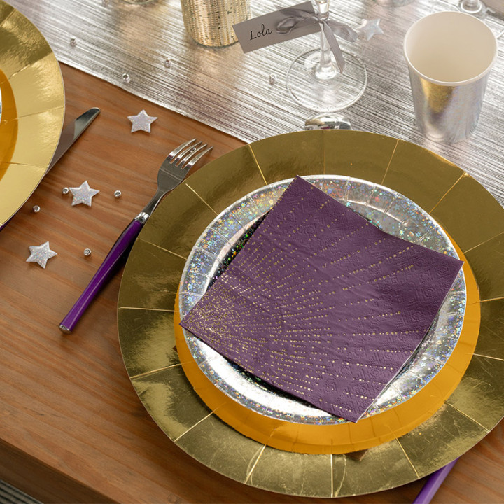 Sous-assiettes en carton - lot de 10 - Doré | Le Géant de la Fête