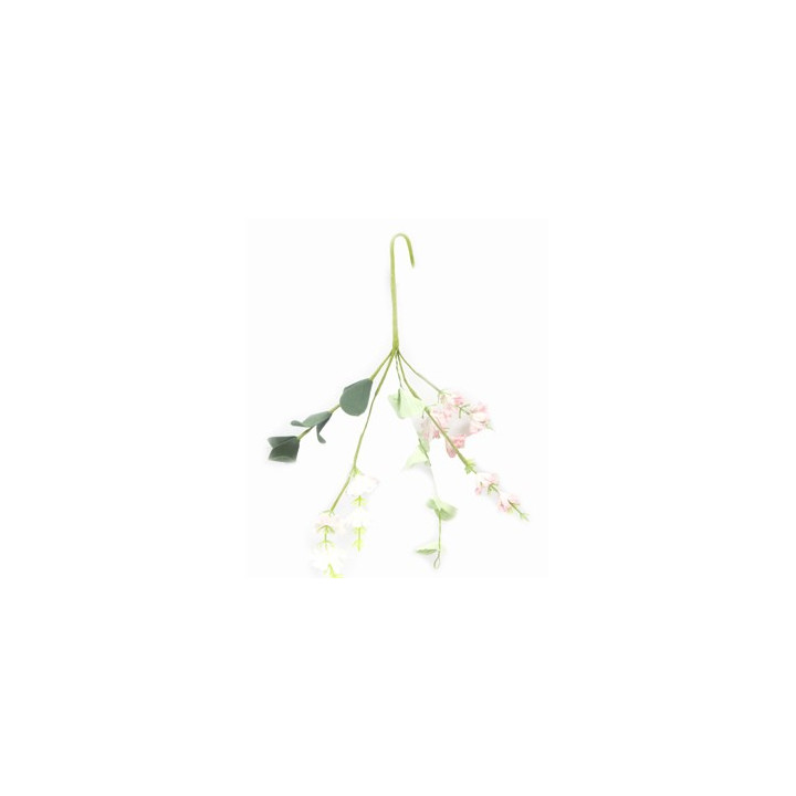 Tige à suspendre - Fleurettes et Eucalyptus - Rose | Le Géant de la Fête