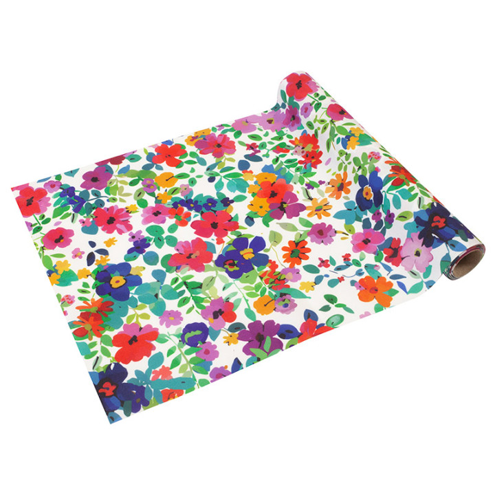 Chemin de table - Flower Power - 28 cm x 4 m - Blanc | Le Géant de la Fête
