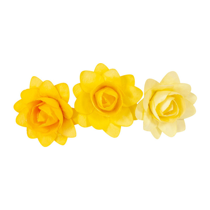 Fleurs en papier - lot de 12 - Jaune | Le Géant de la Fête