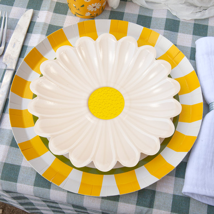 Assiettes à dessert - Marguerites - lot de 6 | Le Géant de la Fête