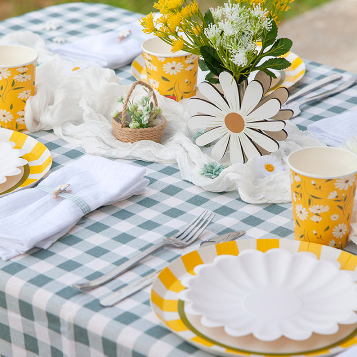 Assiettes à dessert - Marguerites - lot de 6 | Le Géant de la Fête