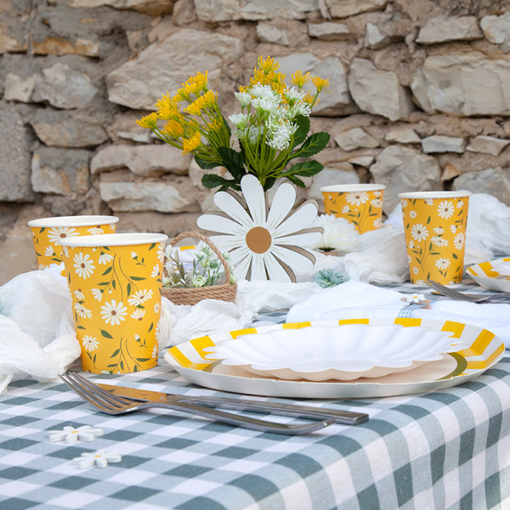 Gobelets - Marguerites - lot de 6 - Jaune | Le Géant de la Fête
