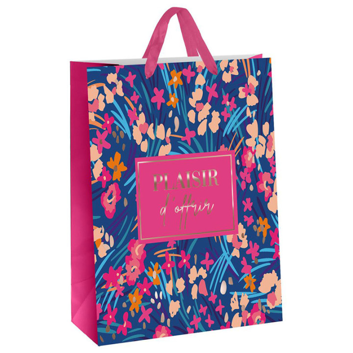 Sac cadeau "Plaisir d'offrir" - Girly - Grand | Le Géant de la Fête