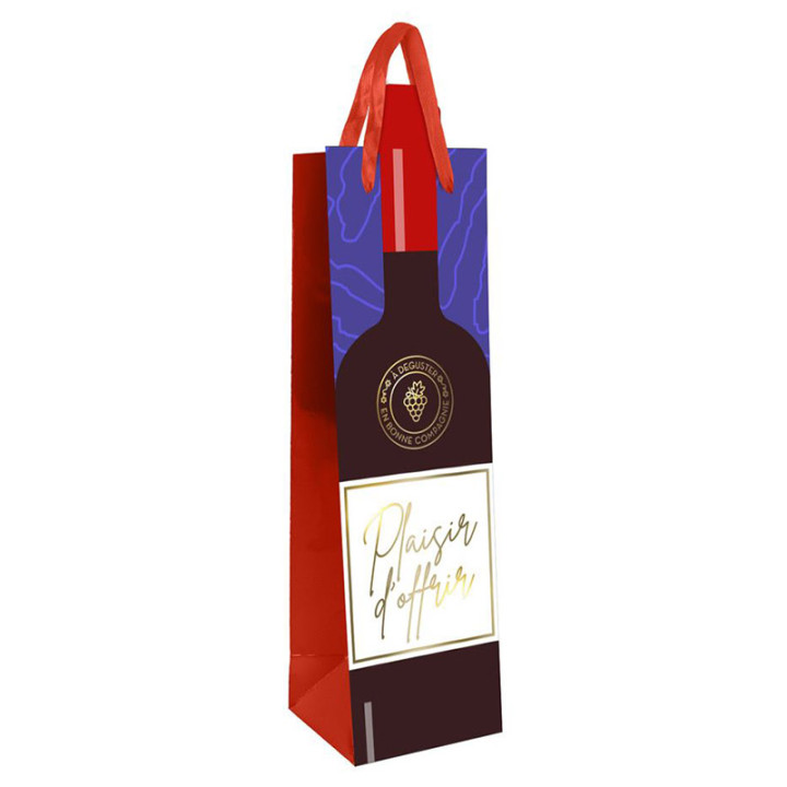 Sac "Plaisir d'offrir" pour bouteille - Bouteille | Le Géant de la Fête