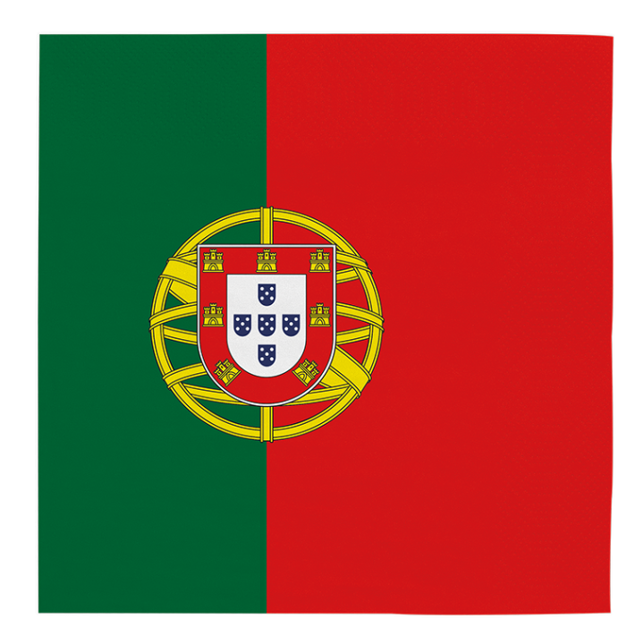 Serviettes - Drapeau Portugal - lot de 20 | Le Géant de la Fête