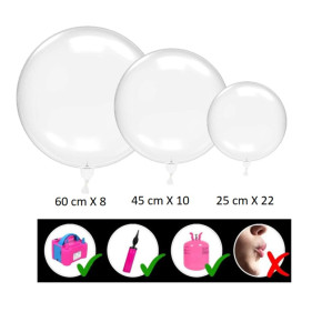 Kit de ballons Bubble transparents - lot de 40 | Le Géant de la Fête