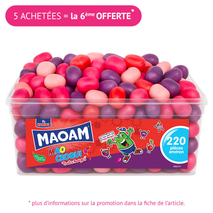 Bonbons Mao Croqui Fruis rouges - 220 pièces - Haribo | Le Géant de la Fête