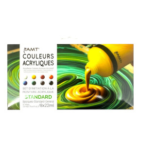 Set d'initiation à l'acrylique - AMT - 8 tubes - Standard | Le Géant de la Fête