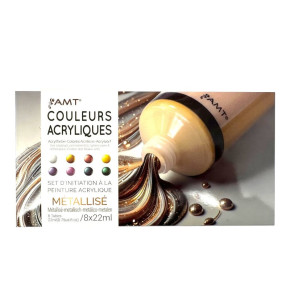 Set d'initiation à l'acrylique - AMT - 8 tubes - Métallisé | Le Géant de la Fête