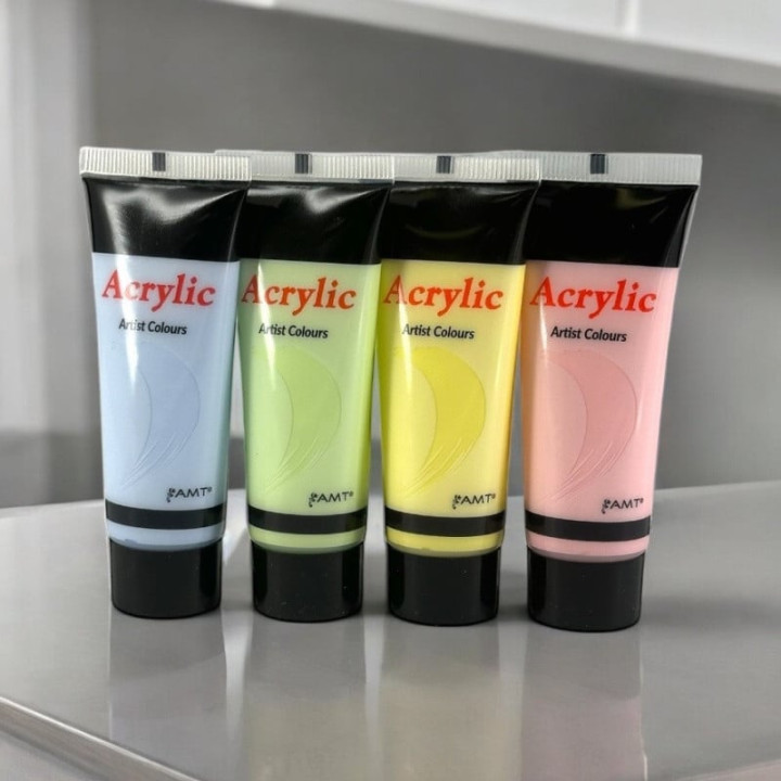 Set d'initiation à l'acrylique - AMT - 4 tubes - Pastel | Le Géant de la Fête