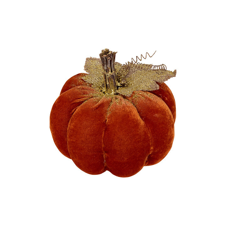 Citrouille en velours - Modèle XXL - Orange et doré | Le Géant de la Fête