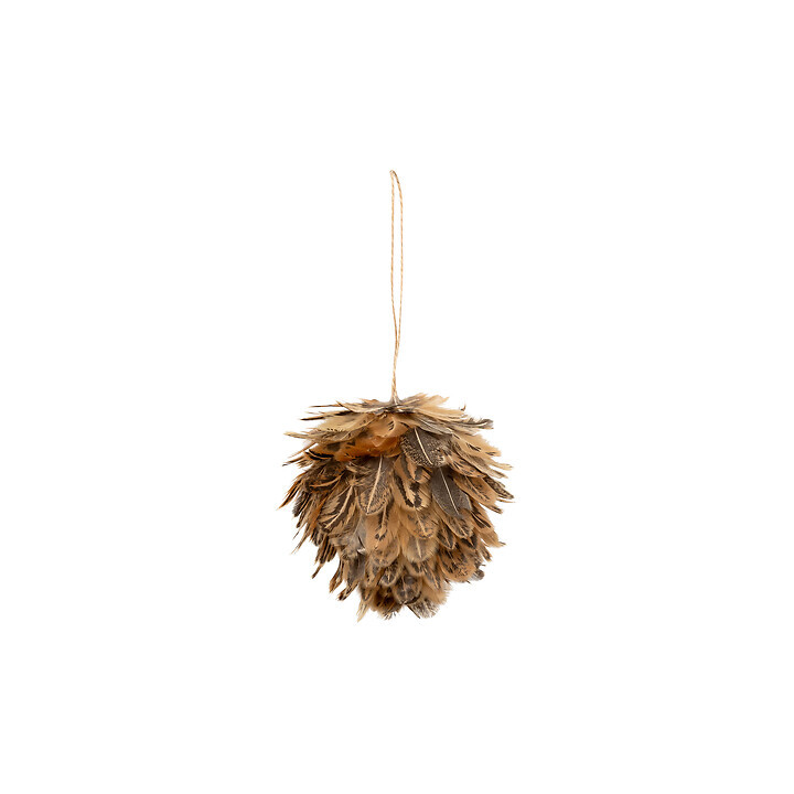 Boule de plumes marrons à suspendre | Le Géant de la Fête
