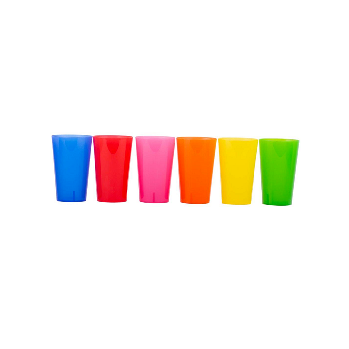 Gobelets réutilisables - 25 cl - lot de 6 - Multicolore | Le Géant de la Fête