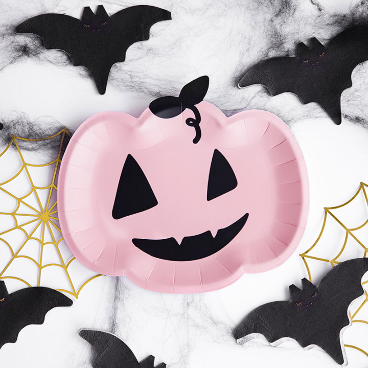 Assiettes en forme de citrouilles - Halloween Girly - lot de 6 | Le Géant de la Fête
