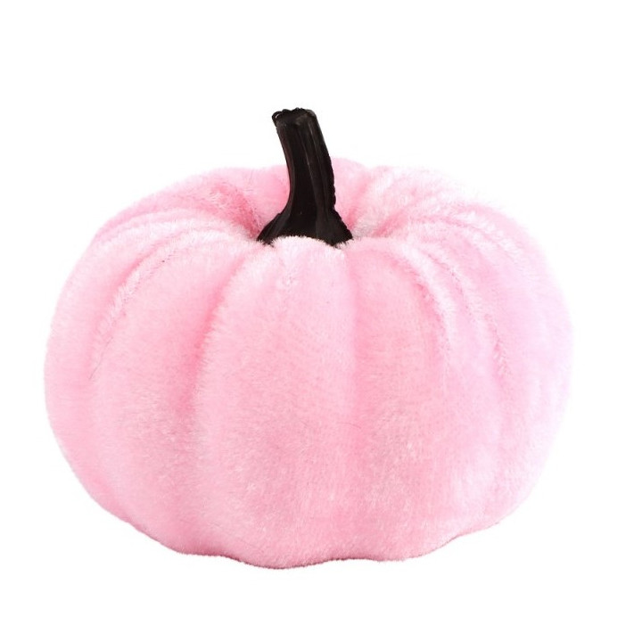Citrouille en velours - Halloween Girly - Moyen modèle - Rose | Le Géant de la Fête