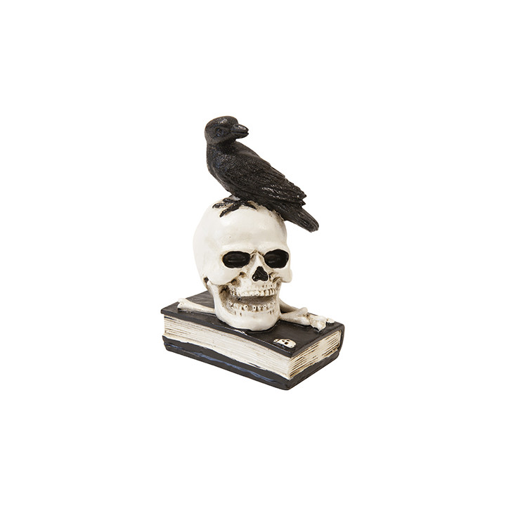 Corbeau sur un crâne et un grimoire | Le Géant de la Fête