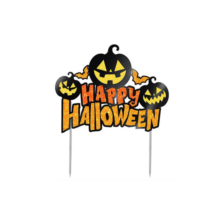 Décoration de gâteau "Happy Halloween" - Citrouilles | Le Géant de la Fête