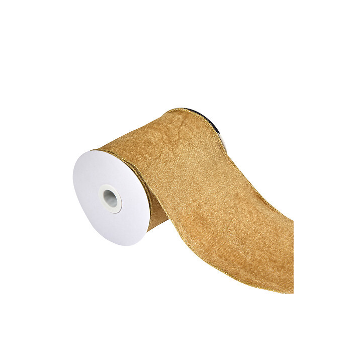 Ruban en velours - 12 cm x 5 m - Doré | Le Géant de la Fête