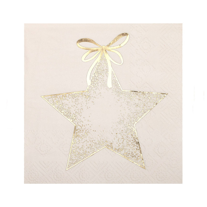 Serviettes cocktail - Ornement étincelant - lot de 20 - Blanc | Le Géant de la Fête