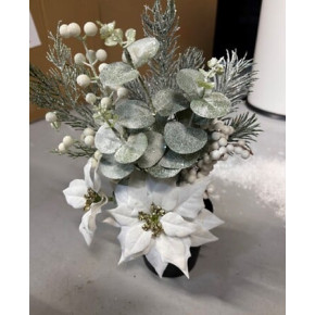 Composition florale - Poinsettia - Blanc | Le Géant de la Fête