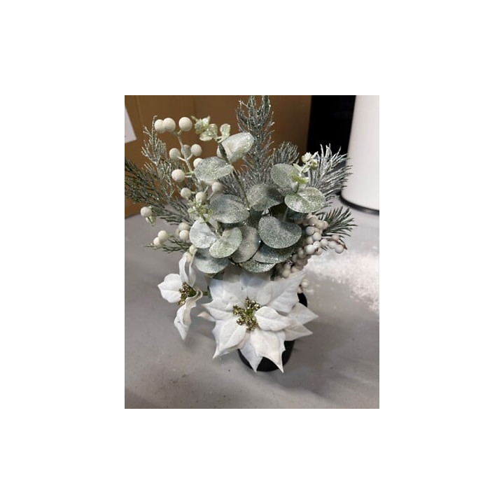 Composition florale - Poinsettia - Blanc | Le Géant de la Fête