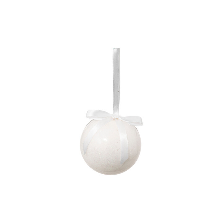 Boule de Noël en papier - Paillettes - 7.5 cm - Blanc | Le Géant de la Fête