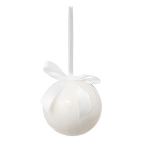 Boule de Noël en papier - Paillettes - 9 cm - Blanc | Le Géant de la Fête