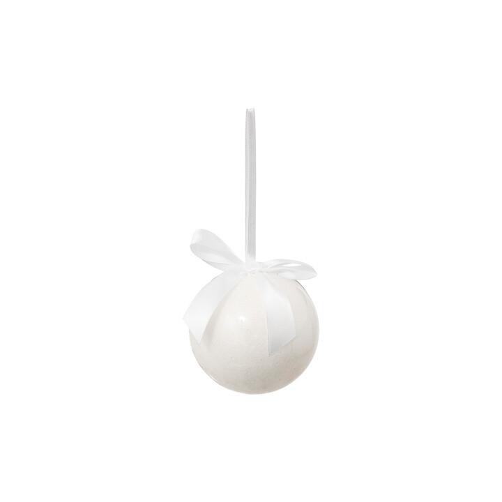Boule de Noël en papier - Paillettes - 9 cm - Blanc | Le Géant de la Fête