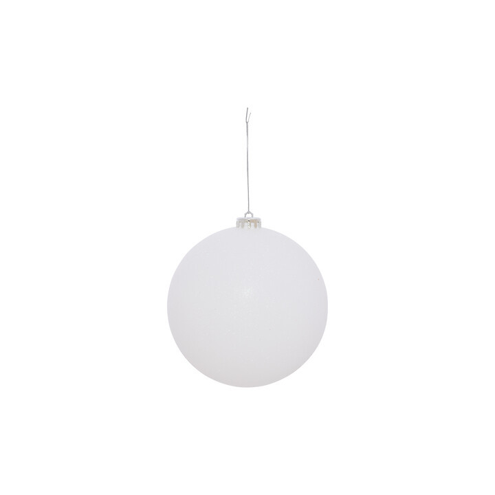 Boule de Noël - Paillettes - 15 cm - Blanc | Le Géant de la Fête