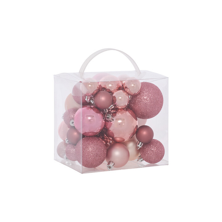 Kit de boules de Noël - lot de 35 - Rose | Le Géant de la Fête