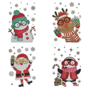 Décoration de vitre - Personnage de Noël à lunettes | Le Géant de la Fête