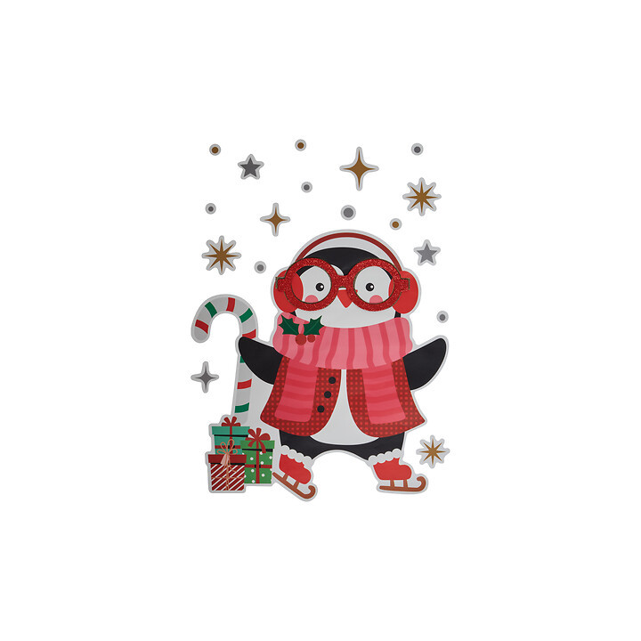 Décoration de vitre - Personnage de Noël à lunettes | Le Géant de la Fête