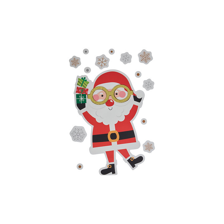 Décoration de vitre - Personnage de Noël à lunettes | Le Géant de la Fête