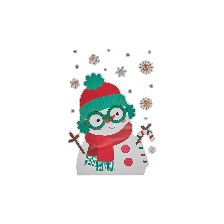 Décoration de vitre - Personnage de Noël à lunettes | Le Géant de la Fête