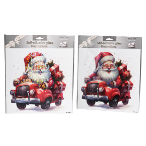 Décoration de vitre - Père Noël et voiture | Le Géant de la Fête