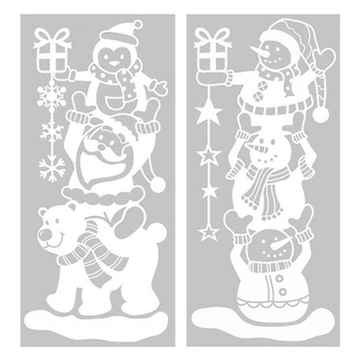 Décoration de vitre - Pyramide de personnages - Blanc | Le Géant de la Fête